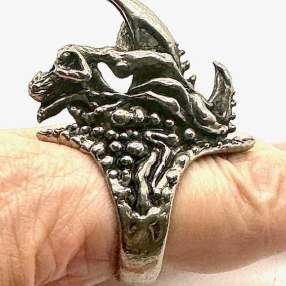 Axel Stocks Very Fine Girl on Spikes Ring Signed Unisex SZ US 10 Metal Messiah - Picture 5 of 13